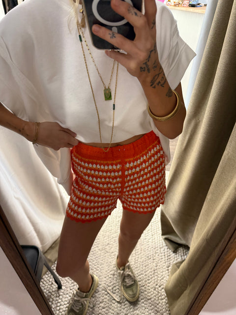 Short en crochet - orange