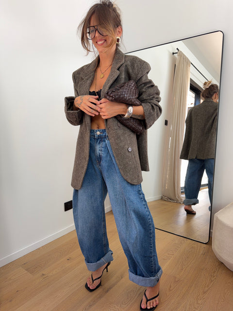 Jeans replissé bleu - Maé