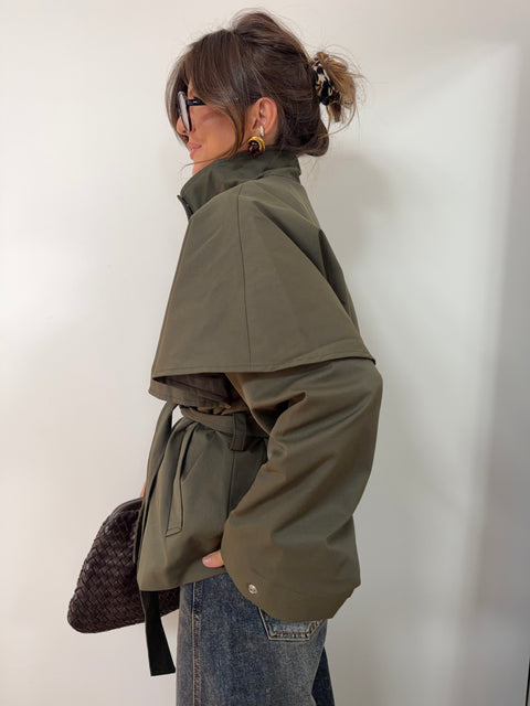 Veste à ceinture - Kaki