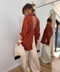 Chemise dos nu en lin - terracotta