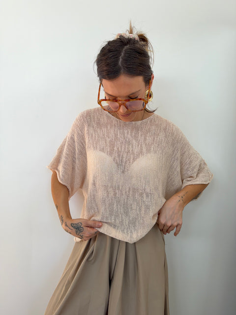 Top en maille - beige