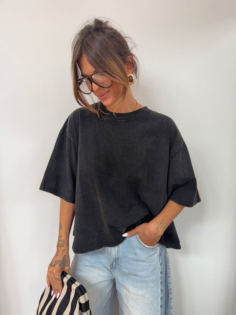 T-shirt Angel - noir chiné