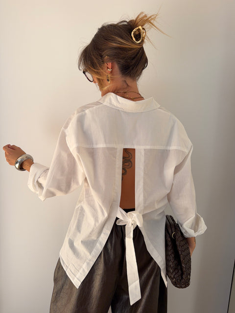 Chemise à noeud - blanche