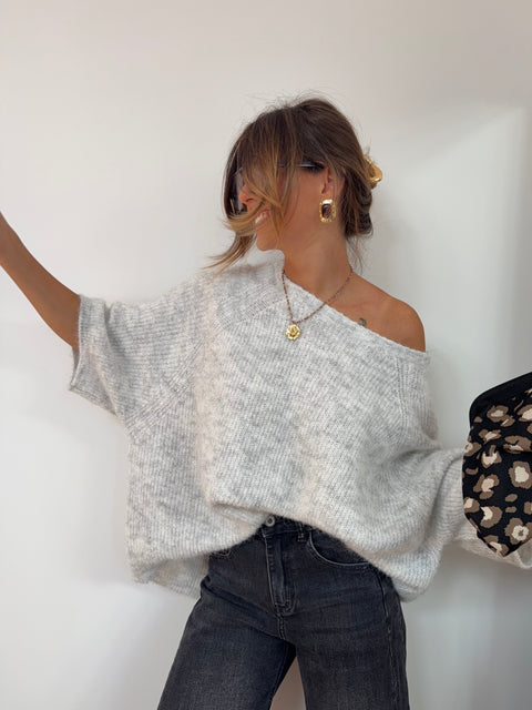 Pull manches 3/4 - gris