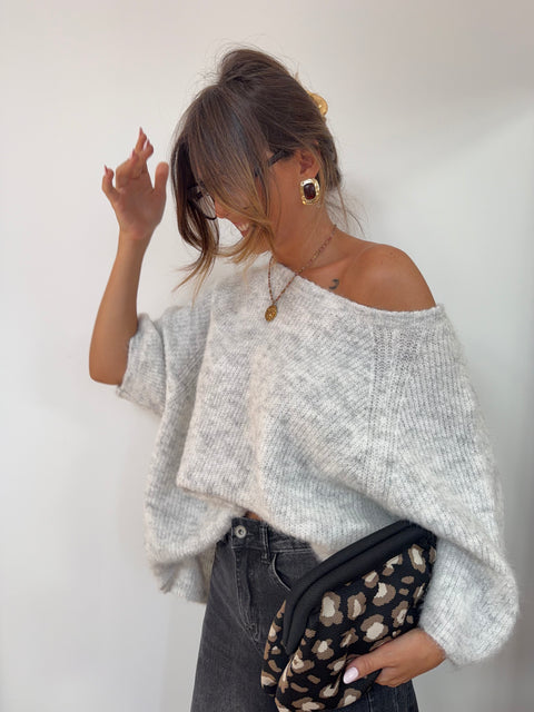 Pull manches 3/4 - gris