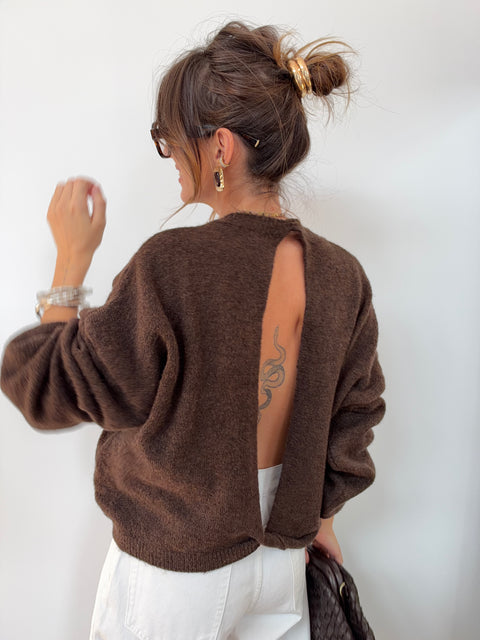 Pull manches longues dos nu - choco