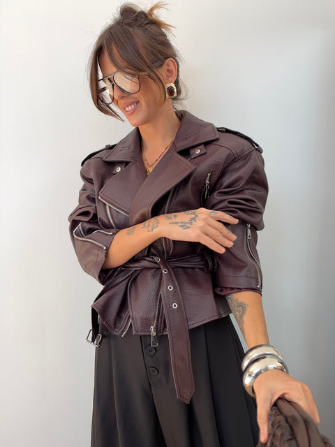 Veste simili à epaulettes - bordeaux