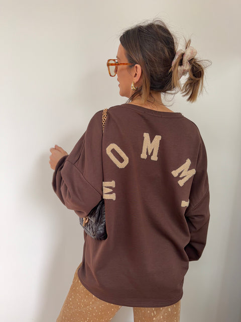 Sweat léger Mommy - chocolat