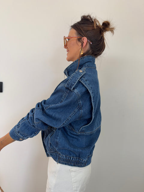 Veste en jeans à détails