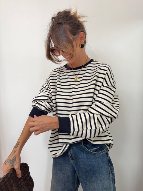 Sweat marinière bleu marine