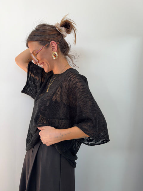 Top en maille - noir