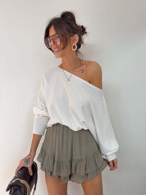 Pull asymétrique - blanc
