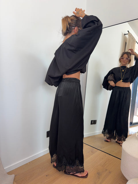 Pantalon dentelle - noir