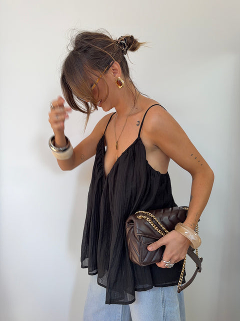 Haut décolleté en V - noir