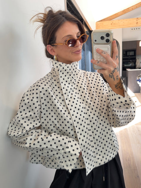 Veste à pois - beige & marine