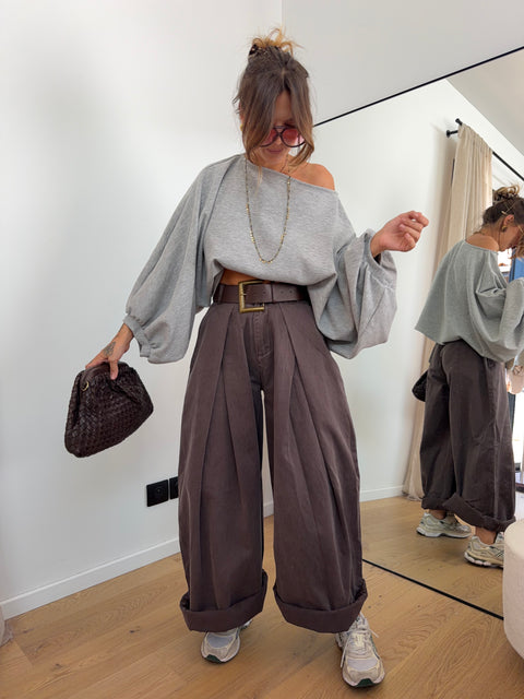 Pantalon  & ceinture Brune  - choco (pré commande novembre 2026)