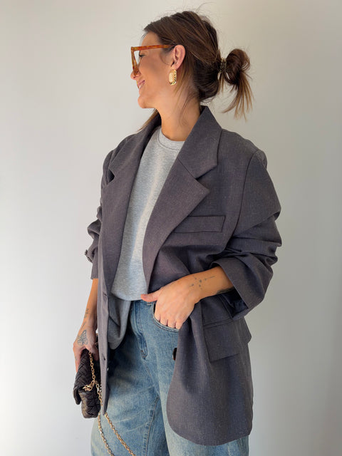 Blazer oversize - bleu gris