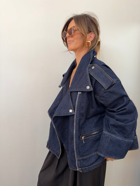 Veste en jean oversize - bleu foncé