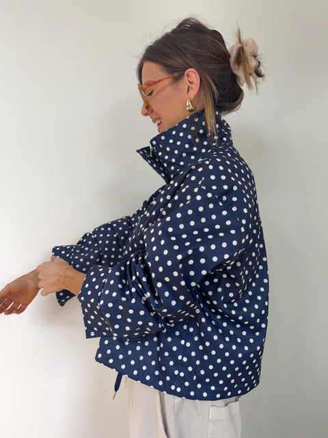 Veste à pois - marine et blanche