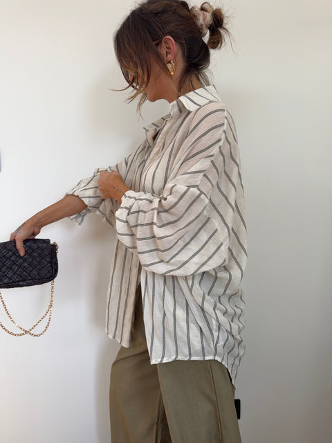 Chemise ultra oversize rayée
