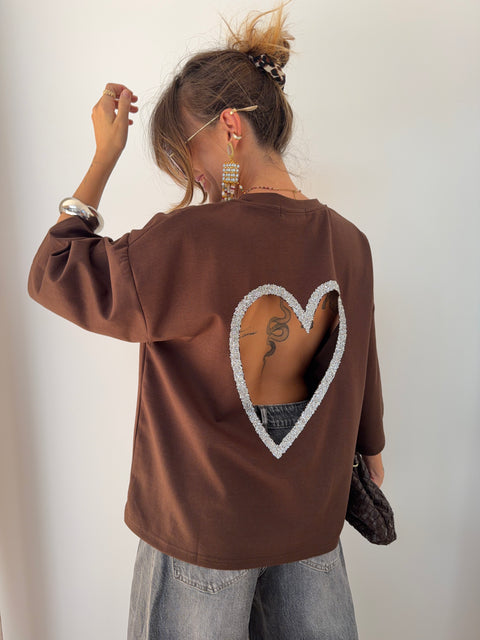 T-shirt coeur - chocolat