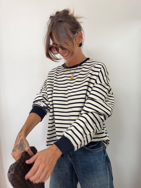 Sweat marinière bleu marine