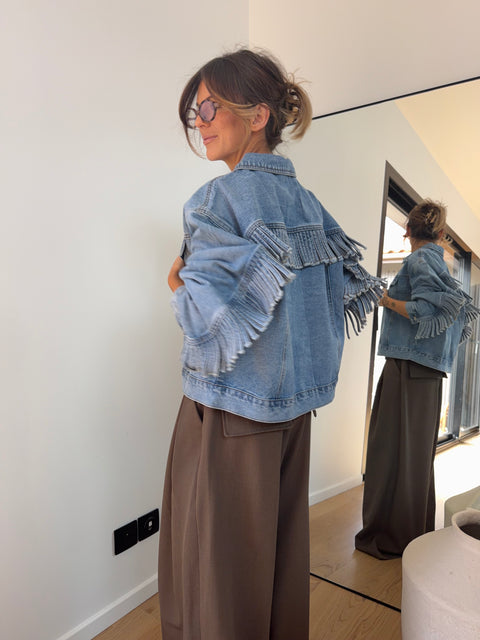 Veste à franges - jeans (pre commande)
