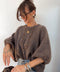 Pull manches 3/4 col rond - taupe