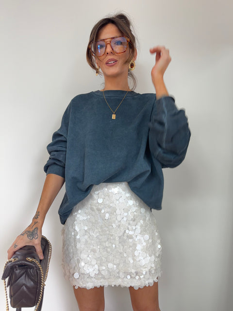 Jupe à sequins - blanche