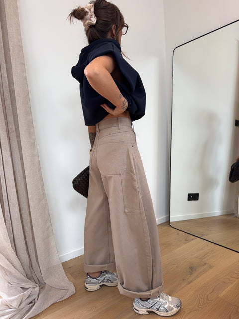 Jeans ballon beige - June