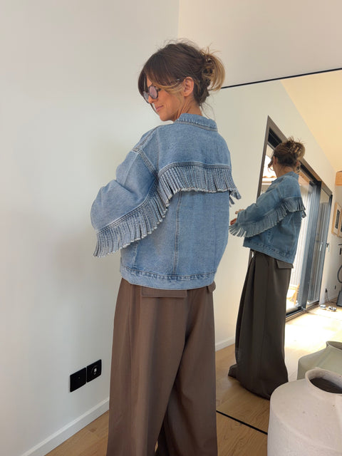 Veste à franges - jeans (pre commande)