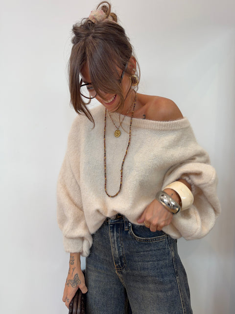 Pull asymétrique - écru