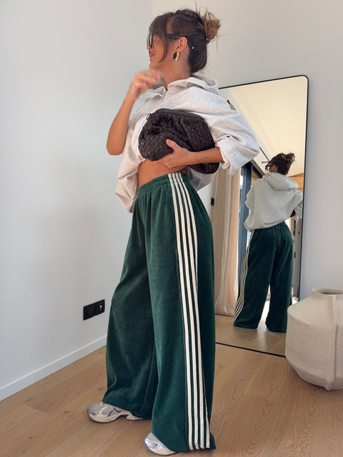 Jogging velours - vert sapin