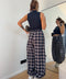 Pantalon ballon à carreaux - bleu