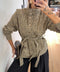 Veste en jean - léopard clair