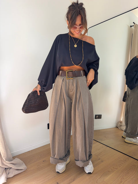 Pantalon & ceinture Brune - taupe (en pré-commande)