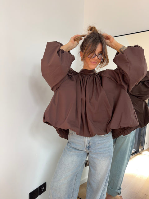 Blouse dos nu - chocolat