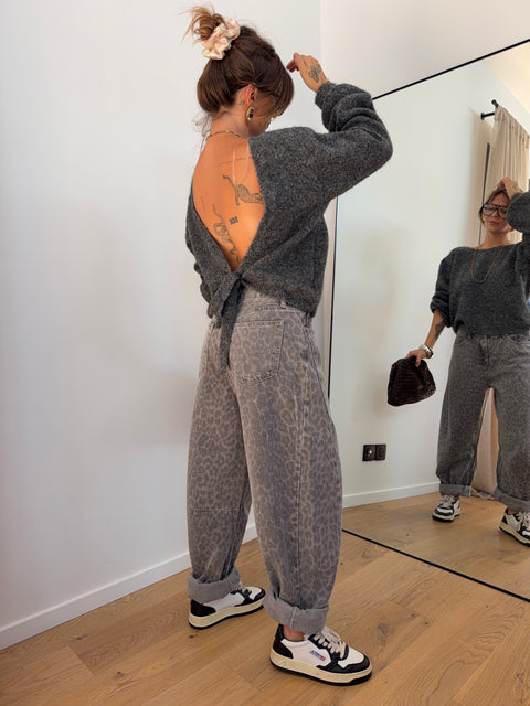 Jeans baggy léopard gris - Kylie