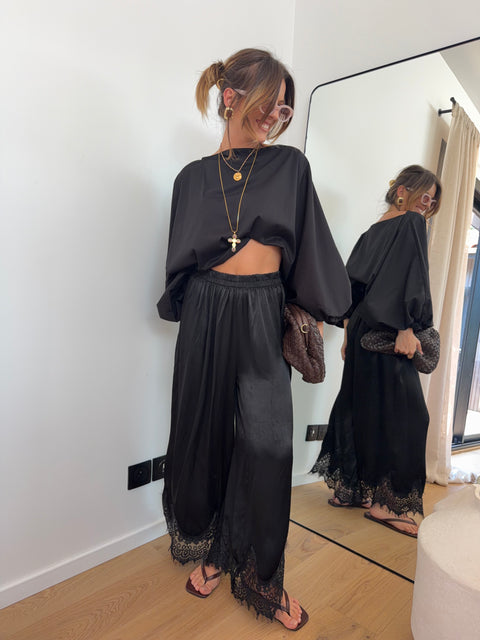 Pantalon dentelle - noir
