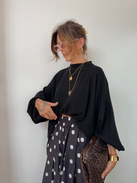 Pull manches chauve souris - noir