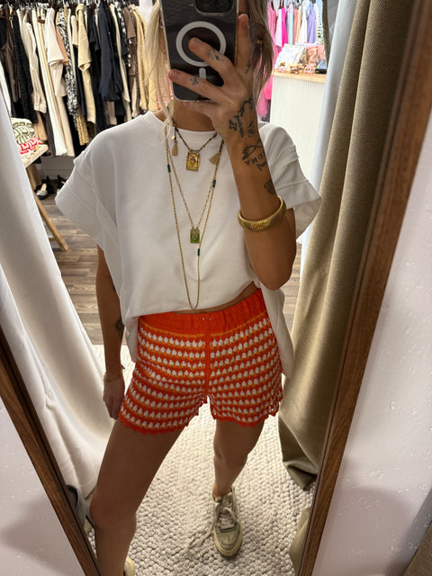 Short en crochet - orange
