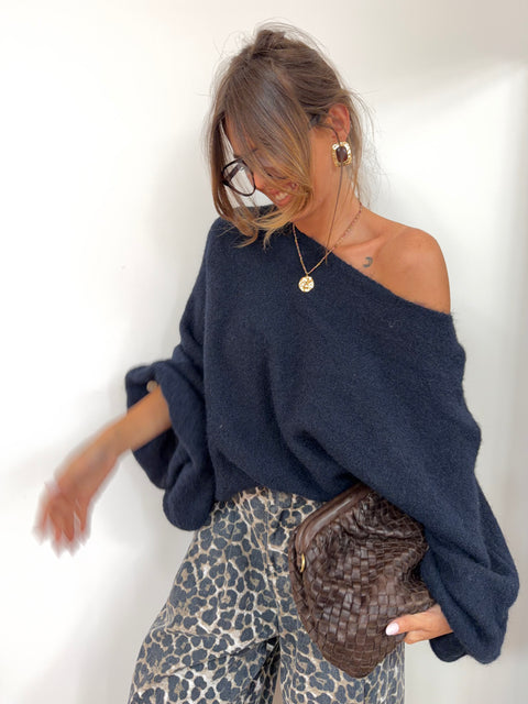 Pull oversize - bleu marine
