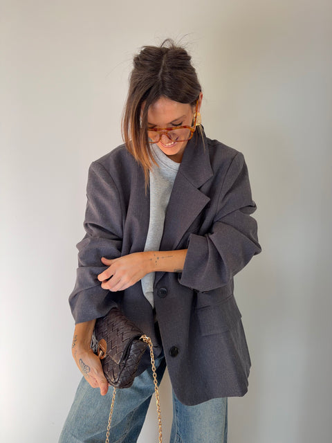 Blazer oversize - bleu gris