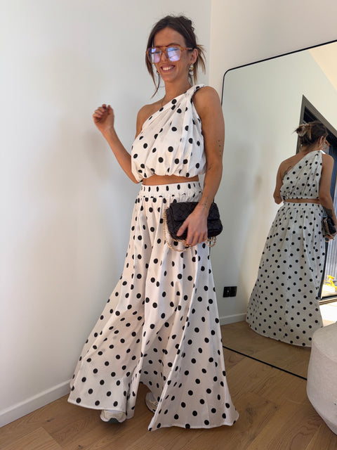 Ensemble à pois - blanc