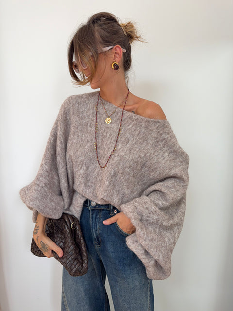 Pull oversize - taupe