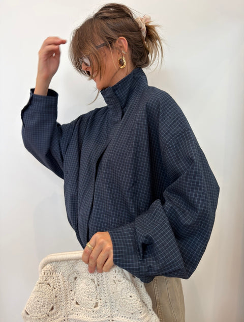 Veste à carreau - bleu marine