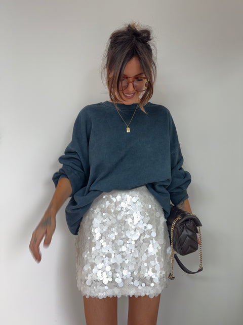 Jupe à sequins - blanche