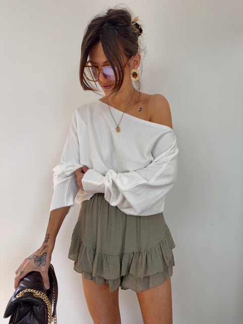 Jupe short kaki