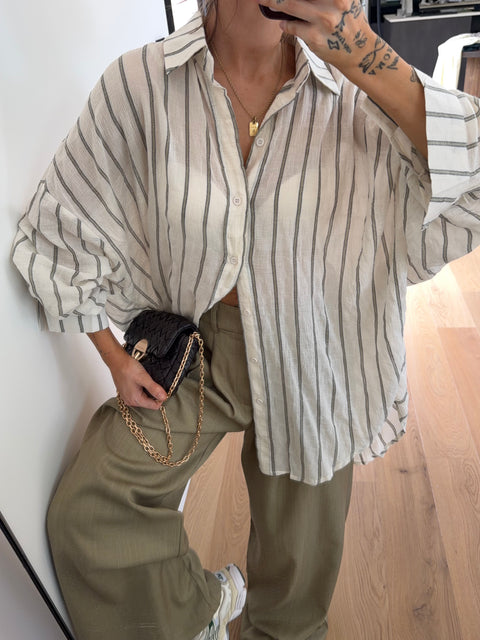 Chemise ultra oversize rayée