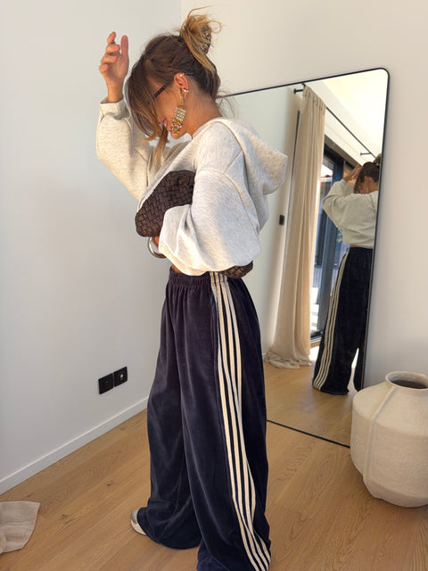 Jogging velours - bleu marine